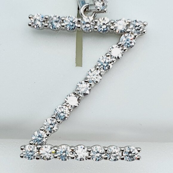 "925 Sterling Silver Cubic Zirconia Initial Pendant, UU1P6A6192 - Picture 8 of 10